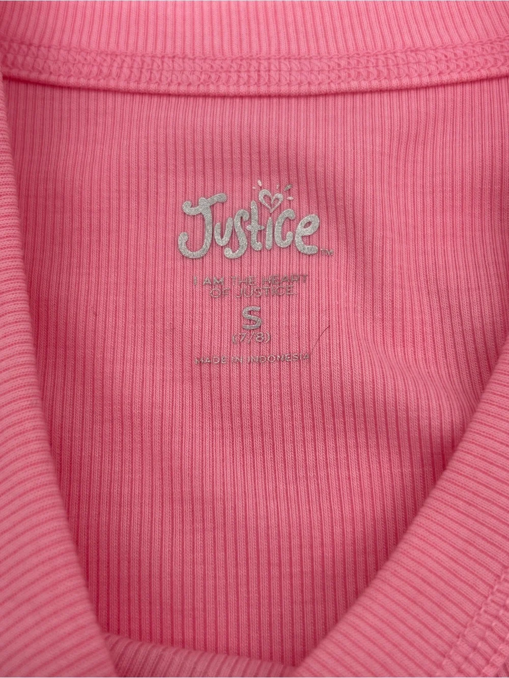 Girls Justice Pink Tank and Lavender Ruched Side Tee Set Size S (7/8)